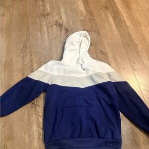 Men's Blue and White Hoodie